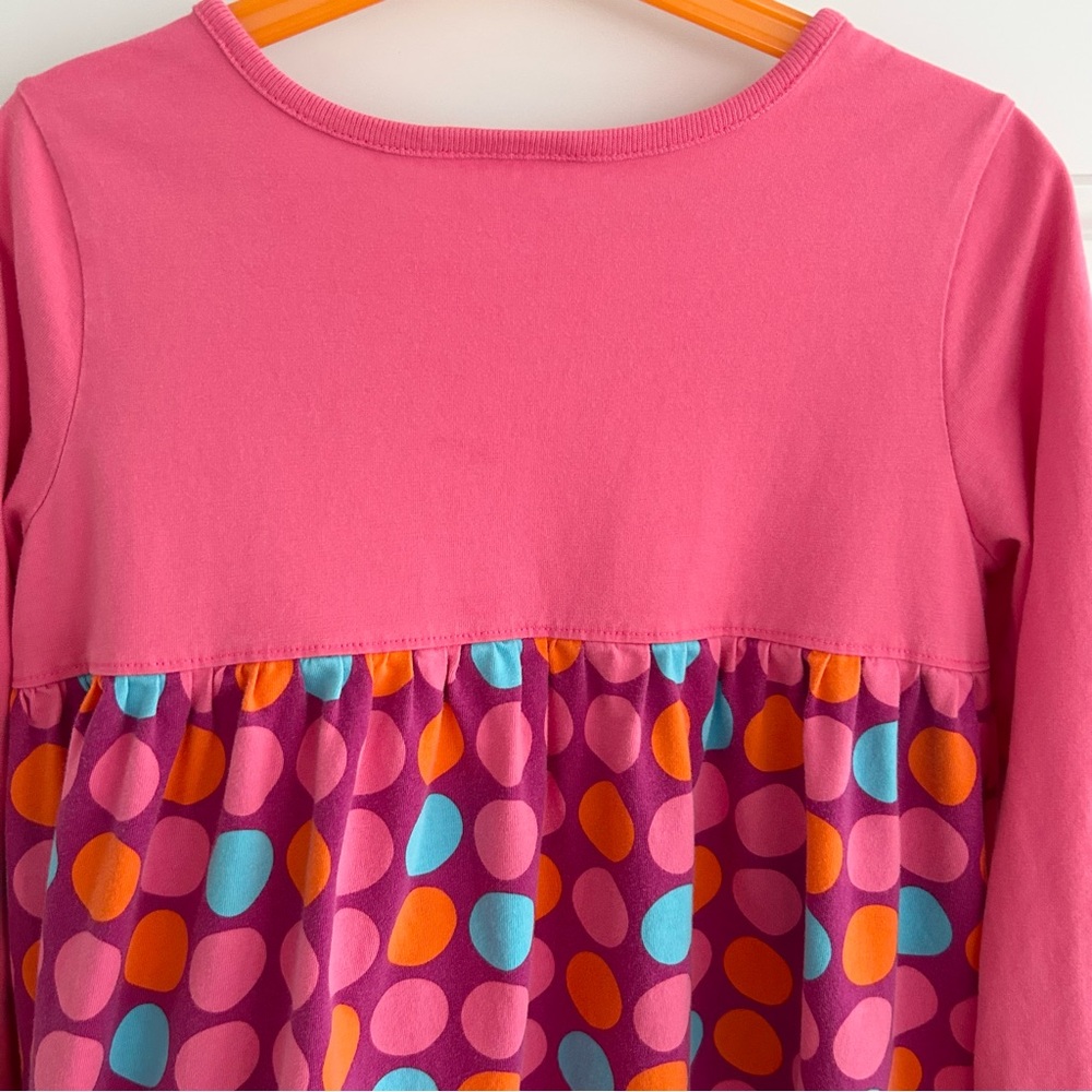 Hanna Anderrson Pink Multicolor Polka Dots Crew Neck LS Play Dress Size 130 / 8 - Picture 6 of 8